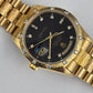 36mm Gold Day-date w-Black Dial Bark-Diamond
