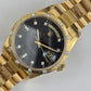 36mm Gold Day-date w-Black Dial Bark-Diamond