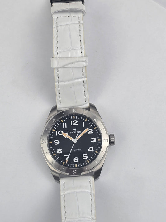 Hamilton Black-Pink White Leather Strap