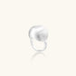 Minimalist brushed sterling silver dome ring with adjustable band on white background, front view.