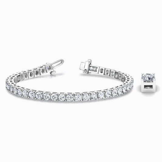Lab Diamond Bracelet in White Gold (4 Carat)