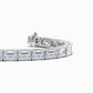 East to West Emerald Lab Diamond Bracelet in White Gold (12 Carat)