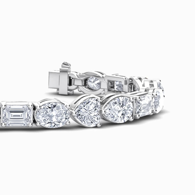 Mixshape Lab Diamond Bracelet in White Gold (13 Carat)