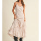 Lace V Neck Ruffled Cami Dress
