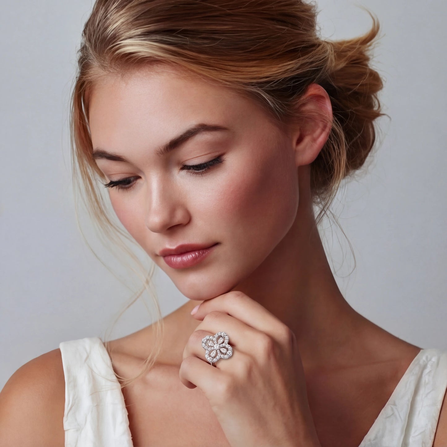 Lucky Clover Moissanite Ring