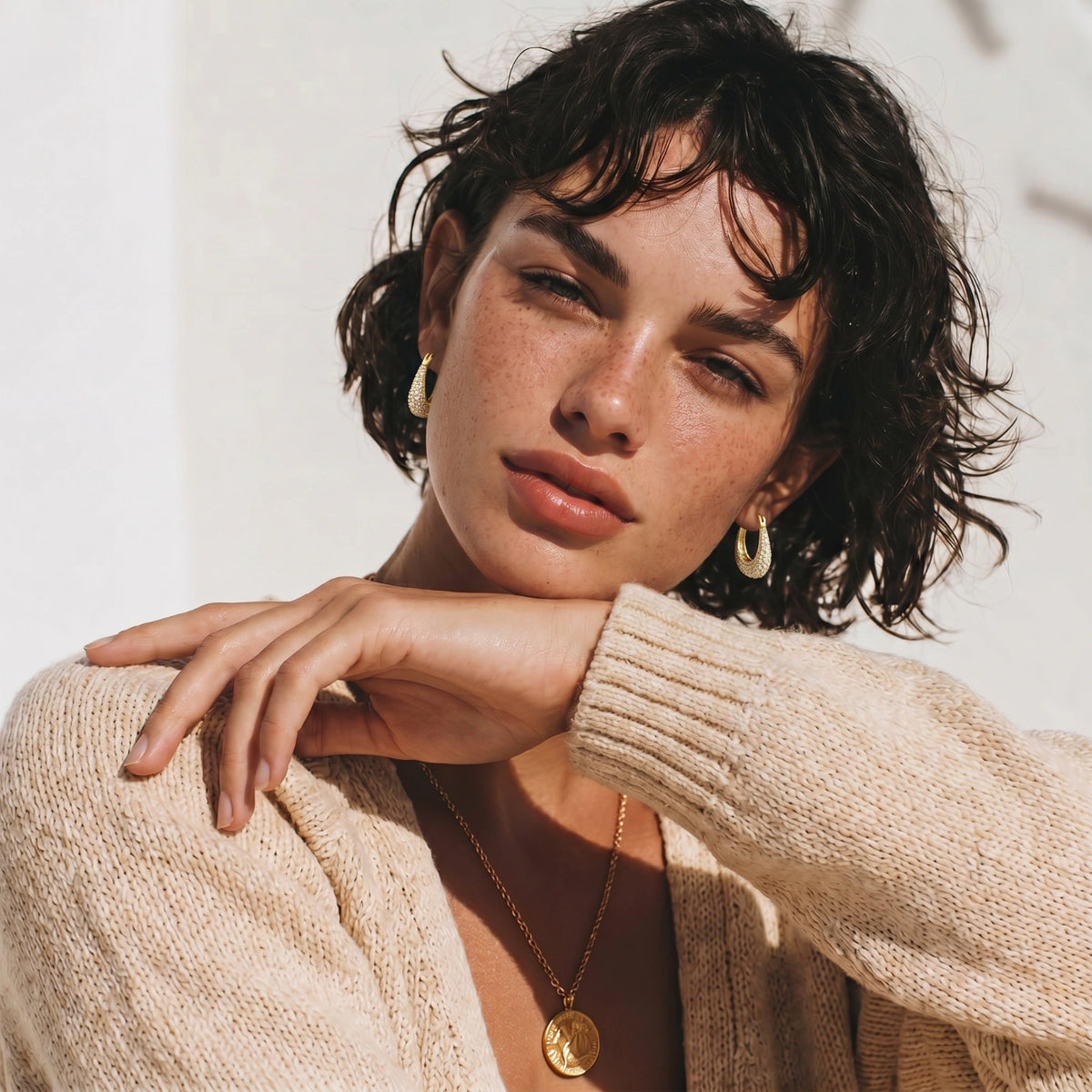 Pavé Crystal Hoops