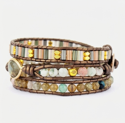Handmade Triple Layer Beaded Bracelet