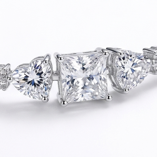 6.2 Carat Moissanite 925 Sterling Silver Bracelet