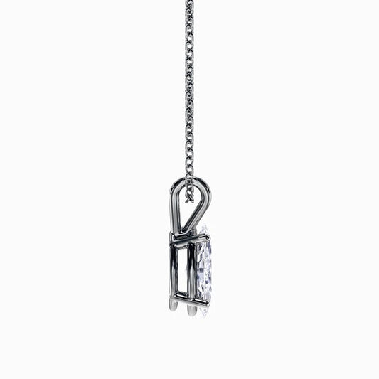 1/2 Carat Lab Grown Marquise Pendant in White Gold