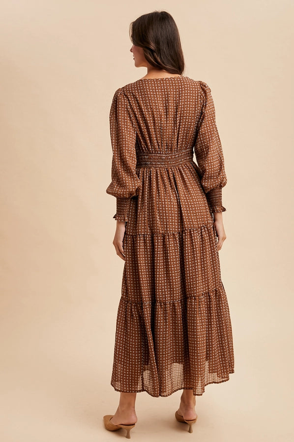 Notched Collar Maxi Dress