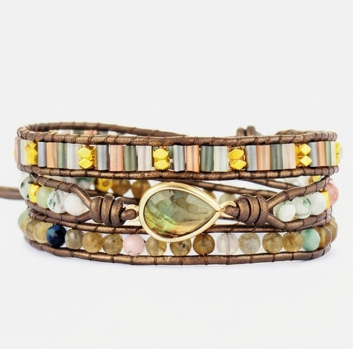 Handmade Triple Layer Beaded Bracelet