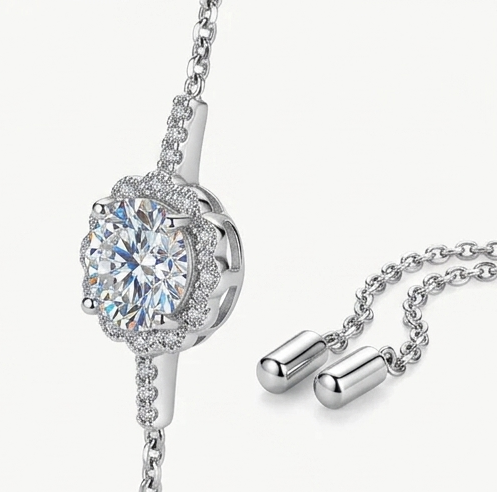 1 Carat Moissanite Chain Bracelet