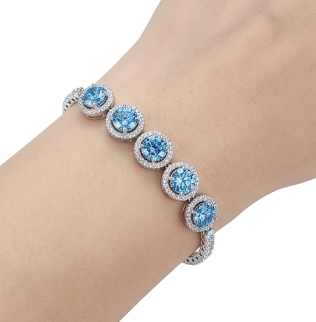 5 Carat Moissanite 925 Sterling Silver Bracelet