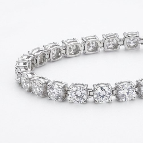 10 Carat Moissanite Platinum-Plated Bracelet
