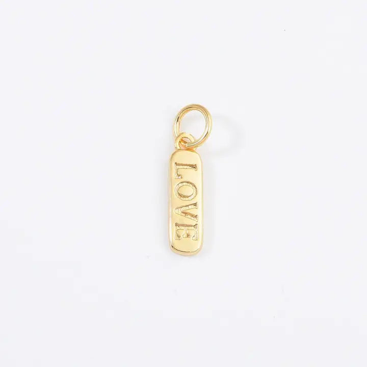 Engraved Word Charms Gold Filled Diy Jewelry CP1224