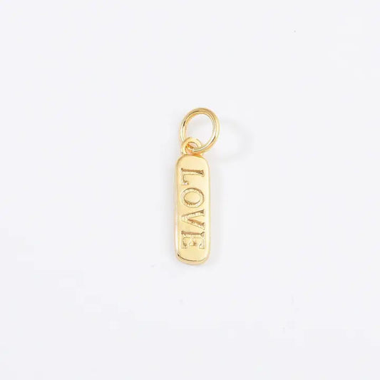 Engraved Word Charms Gold Filled Diy Jewelry CP1224