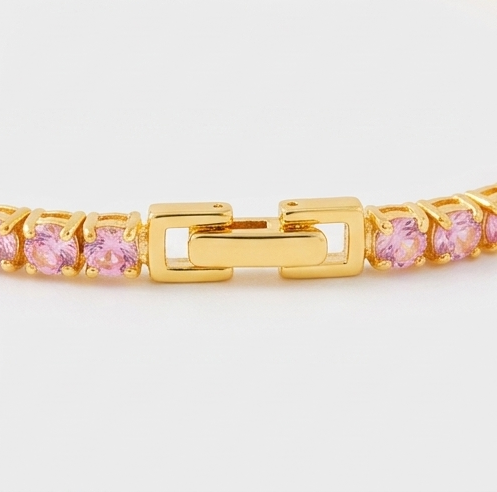 Heart Shape Inlaid Zircon 18K Gold-Plated Bracelet