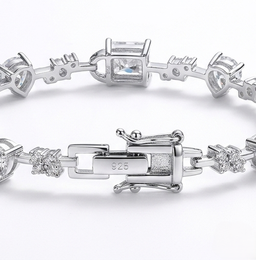 6.2 Carat Moissanite 925 Sterling Silver Bracelet