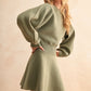 D2660 Ballon Sleeve Sweater Dress