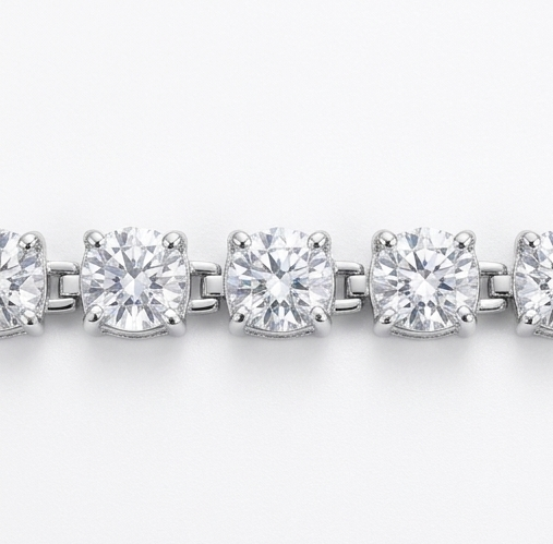 10 Carat Moissanite Platinum-Plated Bracelet