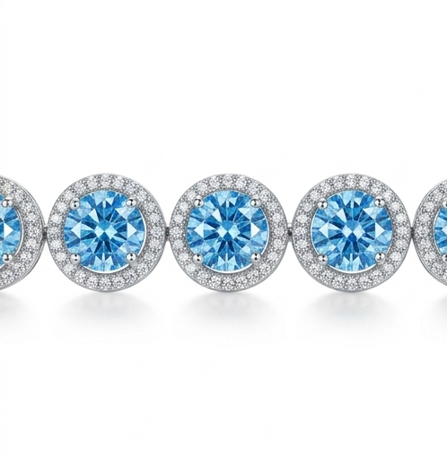 5 Carat Moissanite 925 Sterling Silver Bracelet