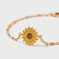 Sunflower Shape 18K Gold-Plated Bead Bracelet