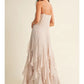 Lace V Neck Ruffled Cami Dress