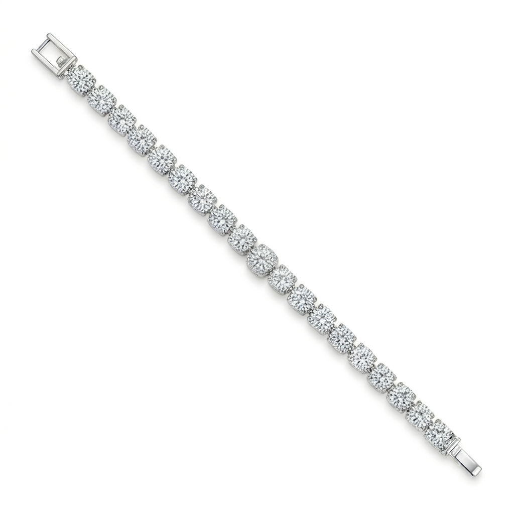 10 Carat Moissanite Platinum-Plated Bracelet