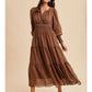 Notched Collar Maxi Dress
