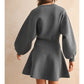 D2660 Ballon Sleeve Sweater Dress