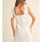 D4567 Stretch Cotton Tie On Sleeve Dress