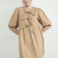 MAD3189 Embroidered Bow Tie Babydoll Dress