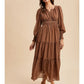 Notched Collar Maxi Dress