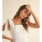 D4567 Stretch Cotton Tie On Sleeve Dress