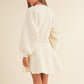 D2660 Ballon Sleeve Sweater Dress