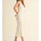 D4238 Buttondown Ribbed Knitted Long Dress