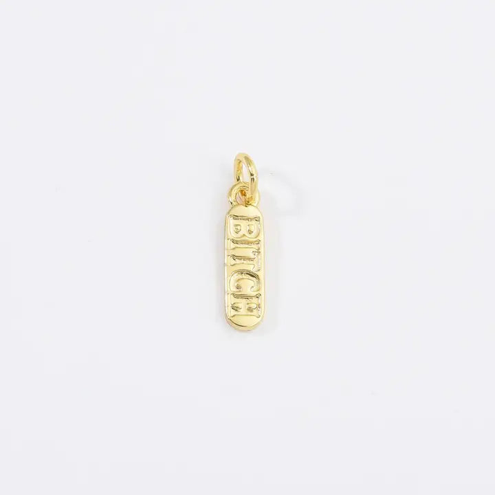 Engraved Word Charms Gold Filled Diy Jewelry CP1224