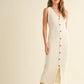 D4238 Buttondown Ribbed Knitted Long Dress