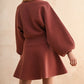 D2660 Ballon Sleeve Sweater Dress