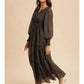 Notched Collar Maxi Dress
